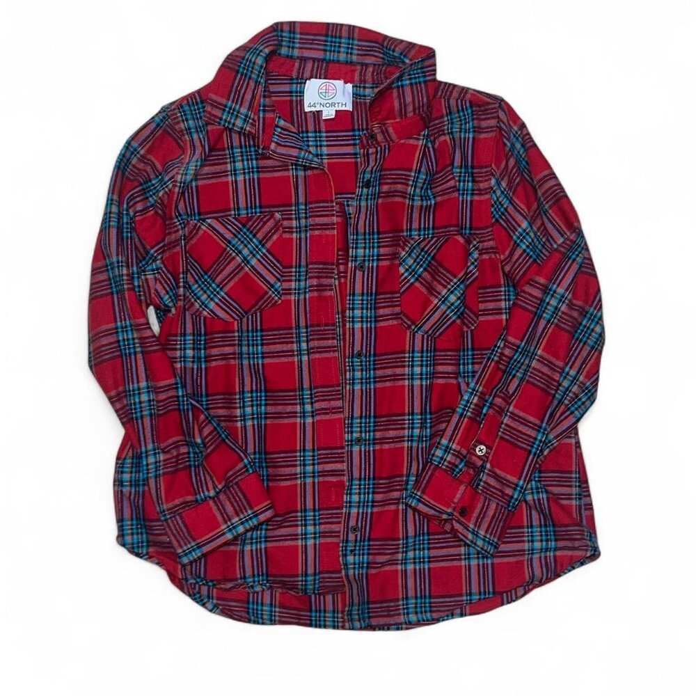 Plaid Unisex Red Flannel Button Up